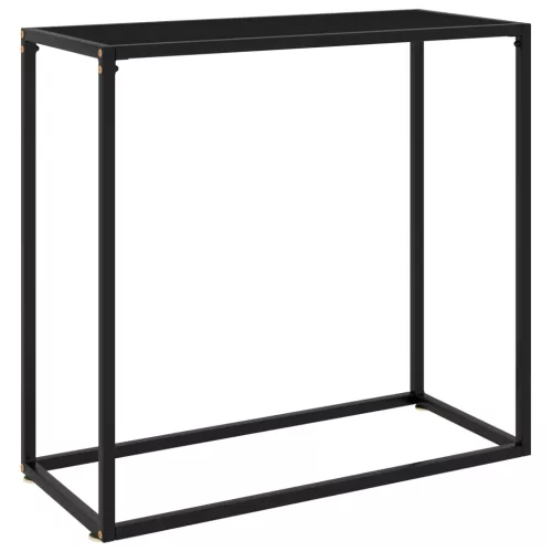  fekete edzett üveg tálalóasztal 80 x 35 x 75 cm
