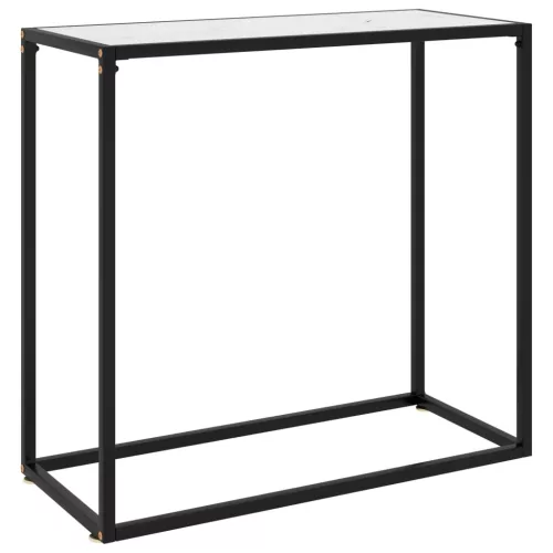  fehér edzett üveg tálalóasztal 80 x 35 x 75 cm