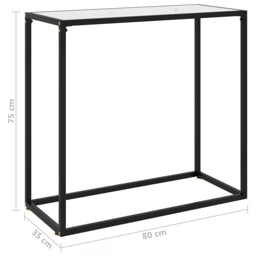  fehér edzett üveg tálalóasztal 80 x 35 x 75 cm
