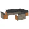  12 részes szürke polyrattan kerti ülőgarnitúra párnákkal