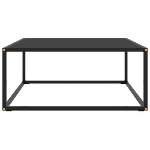  fekete dohányzóasztal fekete üveggel 80 x 80 x 35 cm