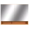  tölgyszínű MDF tükrös fürdőszobaszekrény 80 x 15 x 60 cm