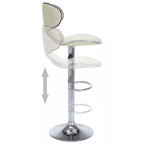 323647  Bar Stools 2 pcs Cream Faux Leather
