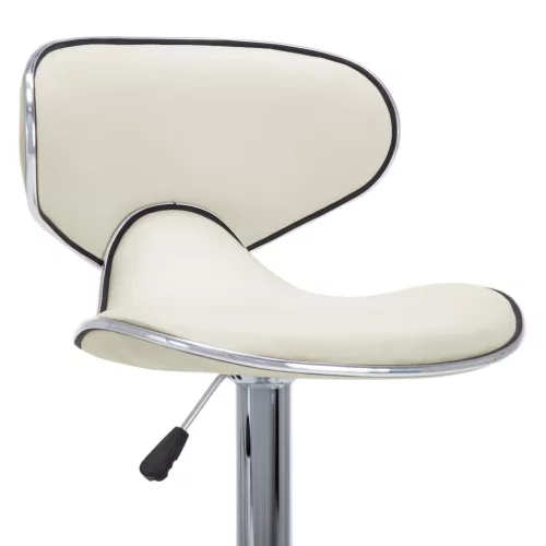 323647  Bar Stools 2 pcs Cream Faux Leather