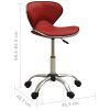 323679  Salon Spa Stool Wine Red Faux Leather