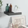 magasfényű szürke MDF lebegő fali polc 23 x 23,5 x 3,8 cm