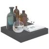  magasfényű szürke MDF lebegő fali polc 23 x 23,5 x 3,8 cm