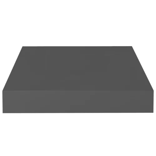  magasfényű szürke MDF lebegő fali polc 23 x 23,5 x 3,8 cm