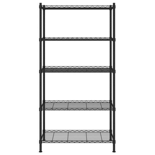  5 szintes fekete tárolópolc 90 x 35 x 180 cm 250 kg