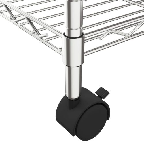  3 szintes króm tárolóállvány kerekekkel 150 kg 60 x 35 x 81 cm