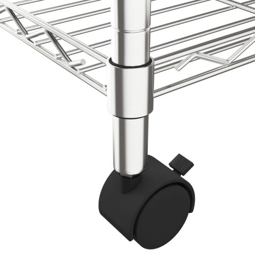  4 szintes króm tárolópolc kerekekkel 90 x 35 x 142 cm 200 kg