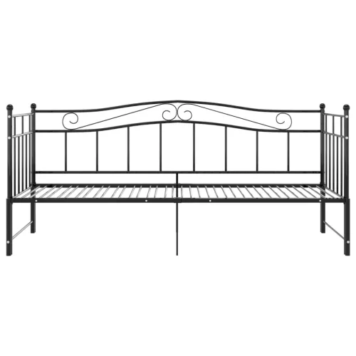  fekete fém kihúzható kanapéágykeret 90 x 200 cm