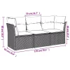  3 részes szürke polyrattan kerti ülőgarnitúra párnákkal