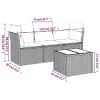  4 részes világosszürke polyrattan kerti ülőgarnitúra párnákkal