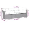  4 részes szürke polyrattan kerti ülőgarnitúra párnákkal