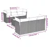 7 részes világosszürke polyrattan kerti ülőgarnitúra párnákkal