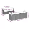  8 részes fekete polyrattan kerti ülőgarnitúra párnákkal
