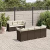 8 részes barna polyrattan kerti ülőgarnitúra párnákkal