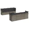  9 részes szürke polyrattan kerti ülőgarnitúra párnákkal