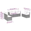  7 részes barna polyrattan kerti ülőgarnitúra párnákkal