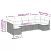  7 részes világosszürke polyrattan kerti ülőgarnitúra párnákkal