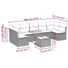  8 részes bézs polyrattan kerti ülőgarnitúra párnával