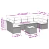 8 részes szürke polyrattan kerti ülőgarnitúra párnákkal