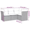  4 részes szürke polyrattan kerti ülőgarnitúra párnákkal