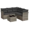  6 részes szürke polyrattan kerti ülőgarnitúra párnákkal