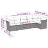  6 részes fekete polyrattan kerti ülőgarnitúra párnákkal