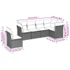  6 részes szürke polyrattan kerti ülőgarnitúra párnákkal