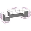  6 részes világosszürke polyrattan kerti ülőgarnitúra párnákkal
