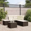  6 részes barna polyrattan kerti ülőgarnitúra párnával