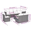  9 részes fekete polyrattan kerti ülőgarnitúra párnákkal