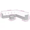  10 részes szürke polyrattan kerti ülőgarnitúra párnákkal