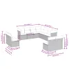  11 részes bézs polyrattan kerti ülőgarnitúra párnákkal
