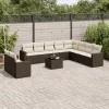  11 részes barna polyrattan kerti ülőgarnitúra párnákkal