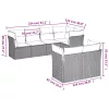  7 részes fekete polyrattan kerti ülőgarnitúra párnával