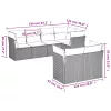 7 részes világosszürke polyrattan kerti ülőgarnitúra párnákkal