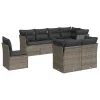  8 részes szürke polyrattan kerti ülőgarnitúra párnákkal