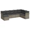  8 részes szürke polyrattan kerti ülőgarnitúra párnákkal