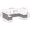  9 részes bézs polyrattan kerti ülőgarnitúra párnákkal