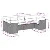  7 részes fekete polyrattan kerti ülőgarnitúra párnával