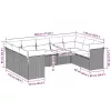  9 részes világosszürke polyrattan kerti ülőgarnitúra párnával