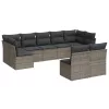  9 részes szürke polyrattan kerti ülőgarnitúra párnákkal