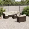  10 részes barna polyrattan kerti ülőgarnitúra párnákkal