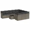  11 részes szürke polyrattan kerti ülőgarnitúra párnákkal