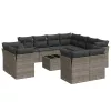  12 részes szürke polyrattan kerti ülőgarnitúra párnákkal