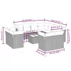  12 részes szürke polyrattan kerti ülőgarnitúra párnákkal