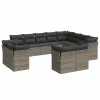 12 részes szürke polyrattan kerti ülőgarnitúra párnákkal